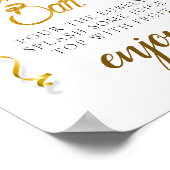 スパークリーエレガントベイビーシャワーミモザバーサイン ポスター (角)