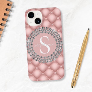 スパークリーカスタムダイヤモンド赤面ピンクモノグラム Case-Mate iPhone 14ケース