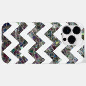 スパークリーカラフルシルバーモザイクとホワイトシェブロン Case-Mate iPhoneケース (裏面 (横))