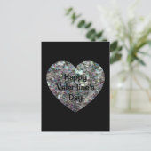 スパークリーカラフルシルバーモザイクバレンタインデイブラック ポストカード (スタンド正面)