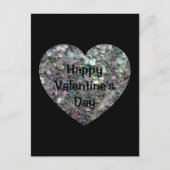 スパークリーカラフルシルバーモザイクバレンタインデイブラック ポストカード (正面)
