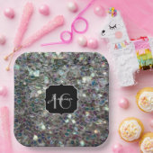 スパークリーカラフルシルバーモザイク甘い16 ペーパープレート (パーティー)