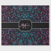 スパークリーカラフルピンクと青モザイク甘い16 ラッピングペーパー (フラット)