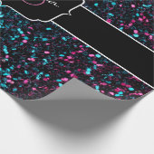 スパークリーカラフルピンクと青モザイク甘い16 ラッピングペーパー (角)