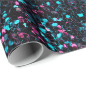 スパークリーカラフルピンクと青モザイク甘い16 ラッピングペーパー (ロールコーナー)