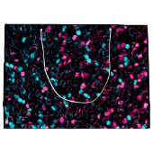 スパークリーカラフルピンクと青モザイク甘い16 ラージペーパーバッグ (裏面)