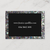スパークリーカラフル銀モザイクフレームブラック 名刺 (裏面)