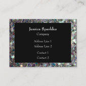 スパークリーカラフル銀モザイクフレームブラック 名刺 (正面)