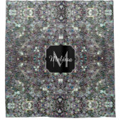 スパークリーカラフル銀モザイクモノグラム シャワーカーテン (正面)