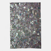 スパークリーカラフル銀モザイク キッチンタオル (縦)