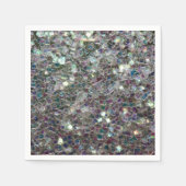 スパークリーカラフル銀モザイク スタンダードカクテルナプキン (正面)