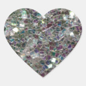 スパークリーカラフル銀モザイク ハートシール (正面)