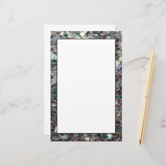 スパークリーカラフル銀モザイク 便箋 (正面/裏面インサイチュ)
