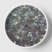 スパークリーカラフル銀モザイク 壁時計 (正面)