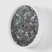 スパークリーカラフル銀モザイク 壁時計 (傾斜)