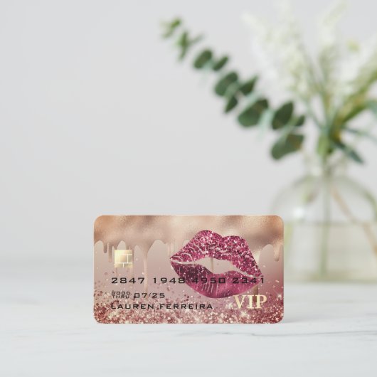 スパークリーククレジットカードスタイル名刺 名刺 (スタンド正面)