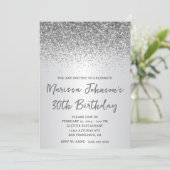 スパークリーグラデーションシルバーグリッター30歳の誕生日 招待状 (スタンド正面)