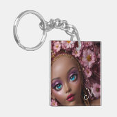 スパークリーグリッターと花 キーホルダー (正面左)