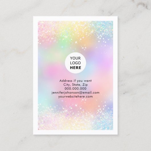 スパークリーグリッタージュエリーホルダーイヤリングレインボー 名刺 (裏面)