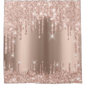 スパークリーグリッタードリップスピンクローズ金ゴールドトレンガーリード シャワーカーテン (正面)