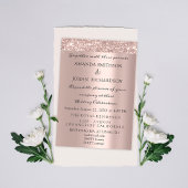 スパークリーグリッターバラ金ゴールドエレガントウェディンググリッター 招待状