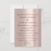 スパークリーグリッターバラ金ゴールドエレガントウェディングユニーク 招待状 (正面)