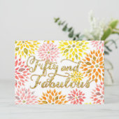 スパークリーグリッターフローラフィフティーファボウス誕生日 招待状 (スタンド正面)