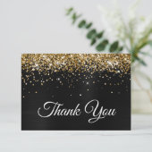 スパークリーグリッターブラックサテングラデーションフォイル サンキューカード (スタンド正面)