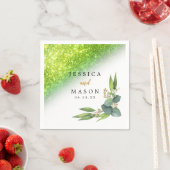 スパークリーグリッターユーカリ結婚プスカクテルナプキン スタンダードカクテルナプキン (インサイチュ)