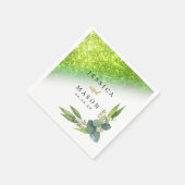 スパークリーグリッターユーカリ結婚プスカクテルナプキン スタンダードカクテルナプキン (角)