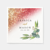 スパークリーグリッターユーカリ結婚プトスのカクテル スタンダードカクテルナプキン (正面)