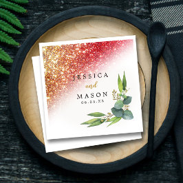 スパークリーグリッターユーカリ結婚プトスのカクテル スタンダードカクテルナプキン