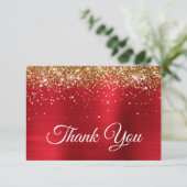 スパークリーグリッターレッドサテングラデーションフォイル サンキューカード (スタンド正面)