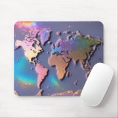スパークリーグリッター3Dカラフルワールドマップ マウスパッド (マウス)