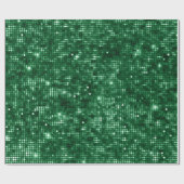 スパークリーグリーンホリデークリスマスグリッター ラッピングペーパー (フラット)