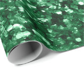 スパークリーグリーンホリデークリスマスグリッター ラッピングペーパー (ロールコーナー)