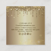 スパークリーケーキベーカリーグリッター金ゴールドビジネスC スクエア名刺 (裏面)