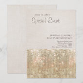 スパークリーゴールド シークイン フェスティブ パーティー インビテーション (正面/裏面)