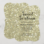 スパークリーゴールド スウィート16 バースデー インビテーション (正面/裏面)