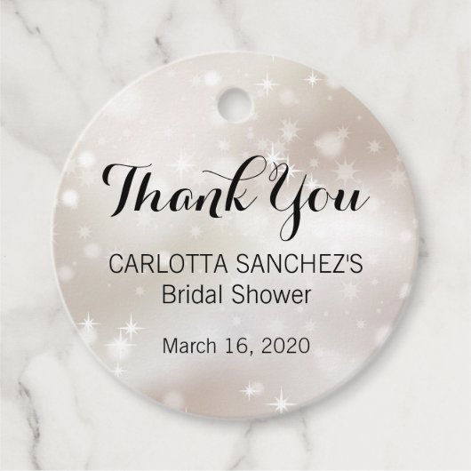 スパークリーゴールド セレブレーション スターズ ブライダルシャワー フェイバータグ (正面)