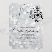 スパークリーシャンデリアバルミツワー招待状 招待状 (正面/裏面)