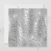 スパークリーシルバーグリッター豹柄誕生日 招待状 (裏面)