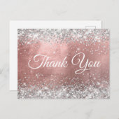 スパークリーシルバーグリッター ローズゴールド フォイル ありがとうございます ポストカード (正面/裏面)