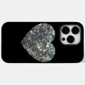 スパークリーシルバーモザイクグリッター ハート Case-Mate iPhoneケース (裏面 (横))