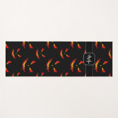 スパークリージャックオランタンハロウィンパターンモノグラム ヨガマット (正面(横))