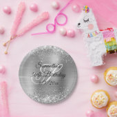 スパークリースシルバーグリッターとフォイル30歳の誕生日 ペーパープレート (パーティー)