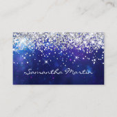スパークリースシルバーグリッターアクアブルーシテリア 名刺 (正面)