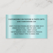 スパークリースシルバーグリッタードリップスライトターコイズ グラデーション 名刺 (裏面)