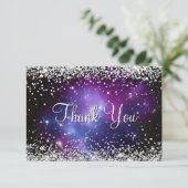 スパークリースシルバーグリッターパープルシテリア サンキューカード (スタンド正面)