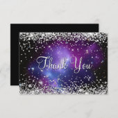 スパークリースシルバーグリッターパープルシテリア サンキューカード (正面/裏面)